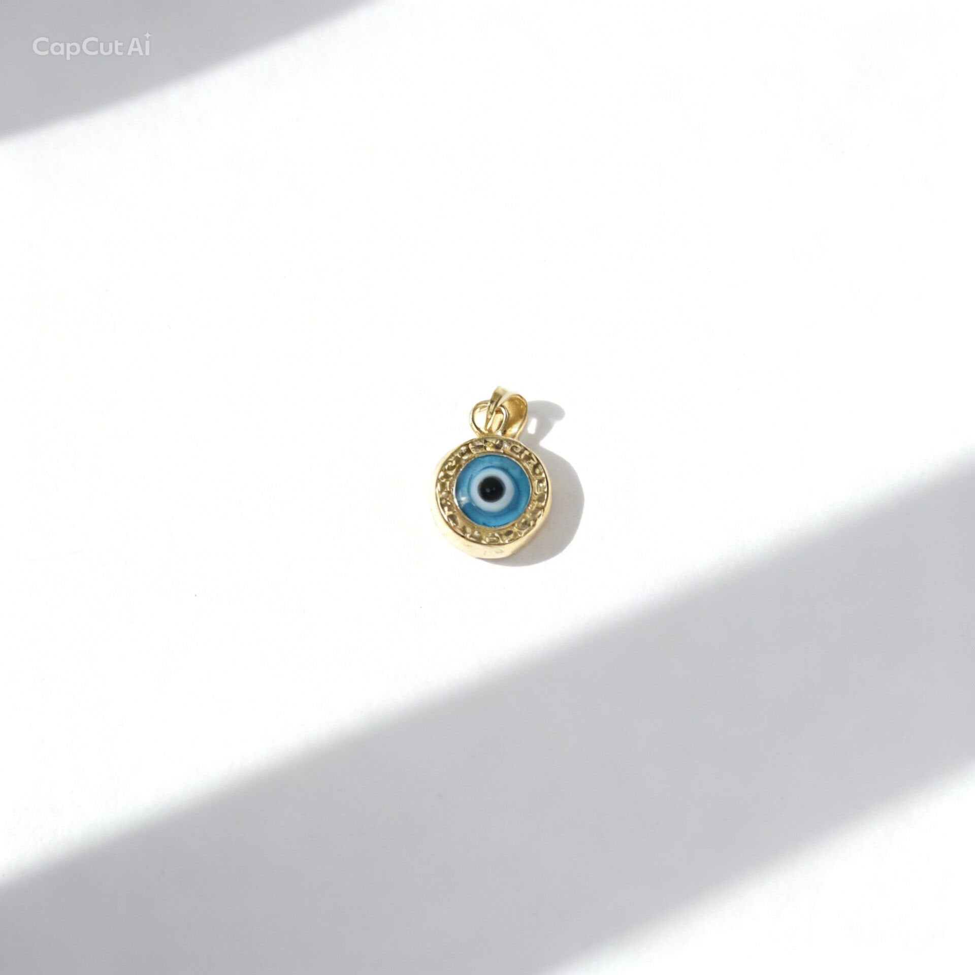 14 Ayar Nazar Boncuğu Altın Kolye Ucu