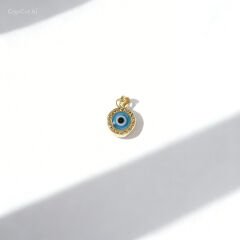 14 Ayar Nazar Boncuğu Altın Kolye Ucu