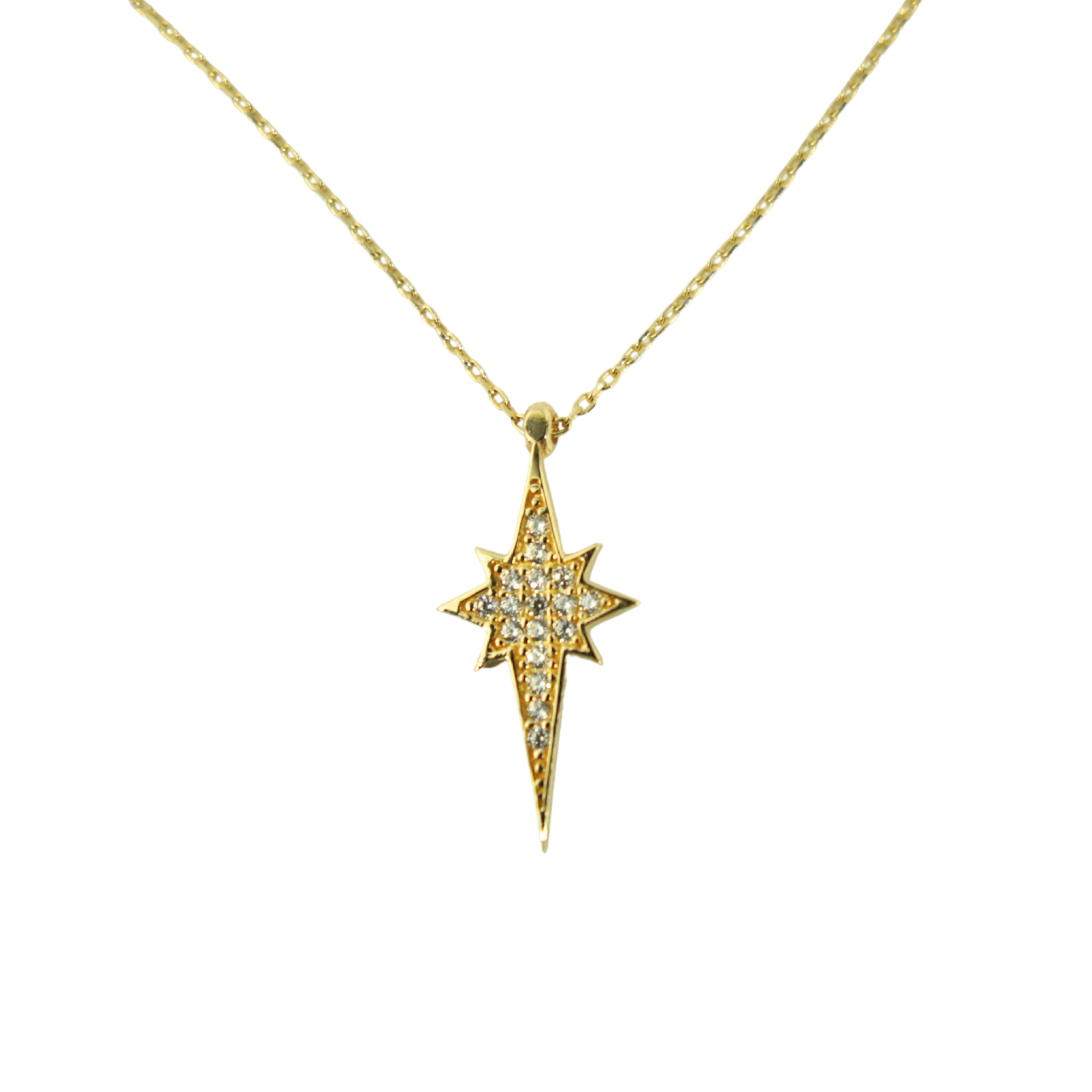 Pırlanta detaylı kutup yıldızı kolye