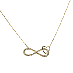 Altın kalp sonsuzluk kolye