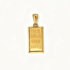 14 ayar külçe altın kolye ucu