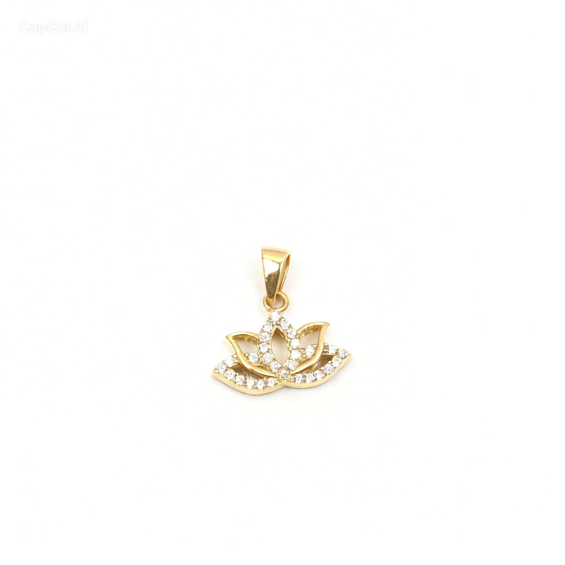 14 ayar altın lotus çiçeği kolye ucu