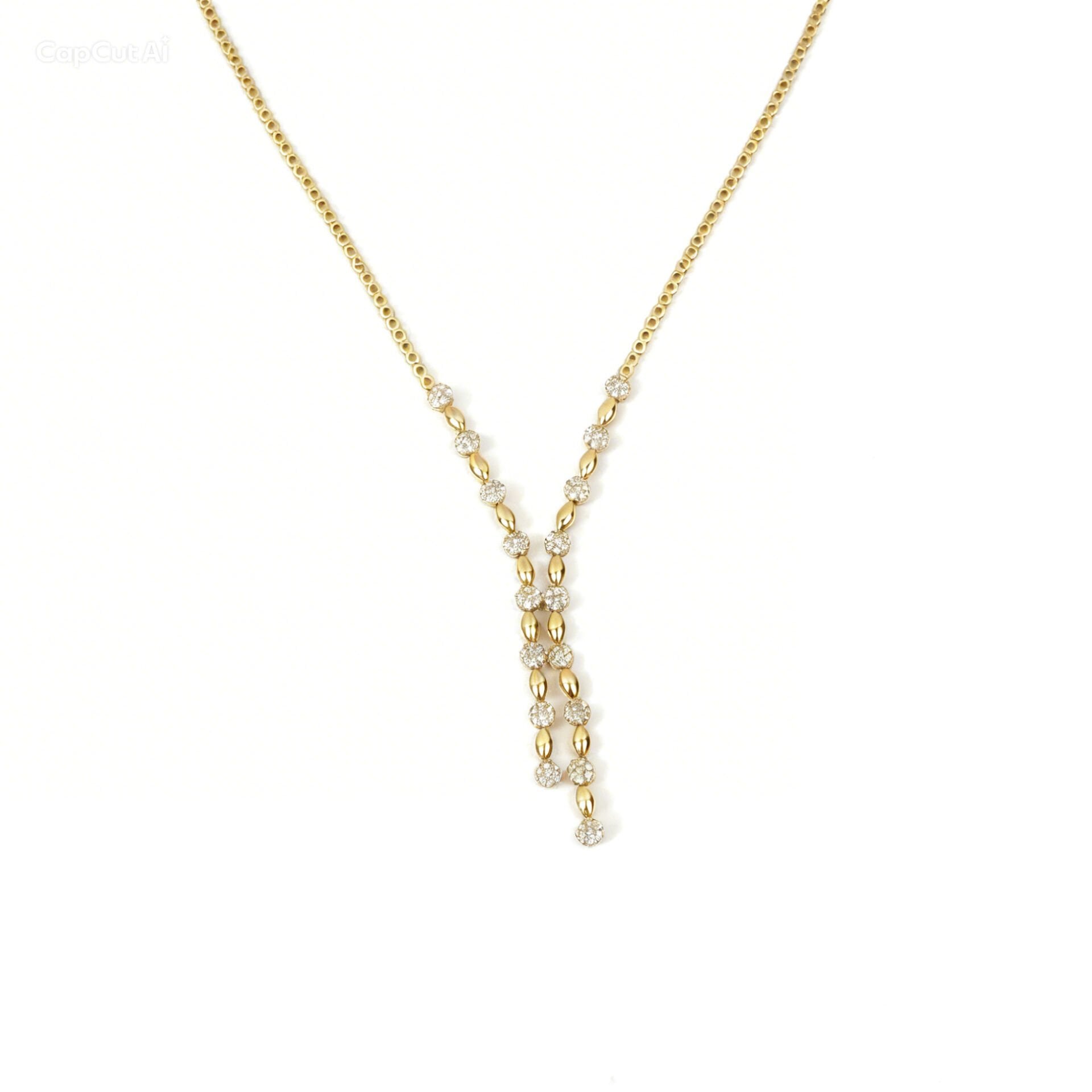 14 ayar taşlı tasarım altın kolye