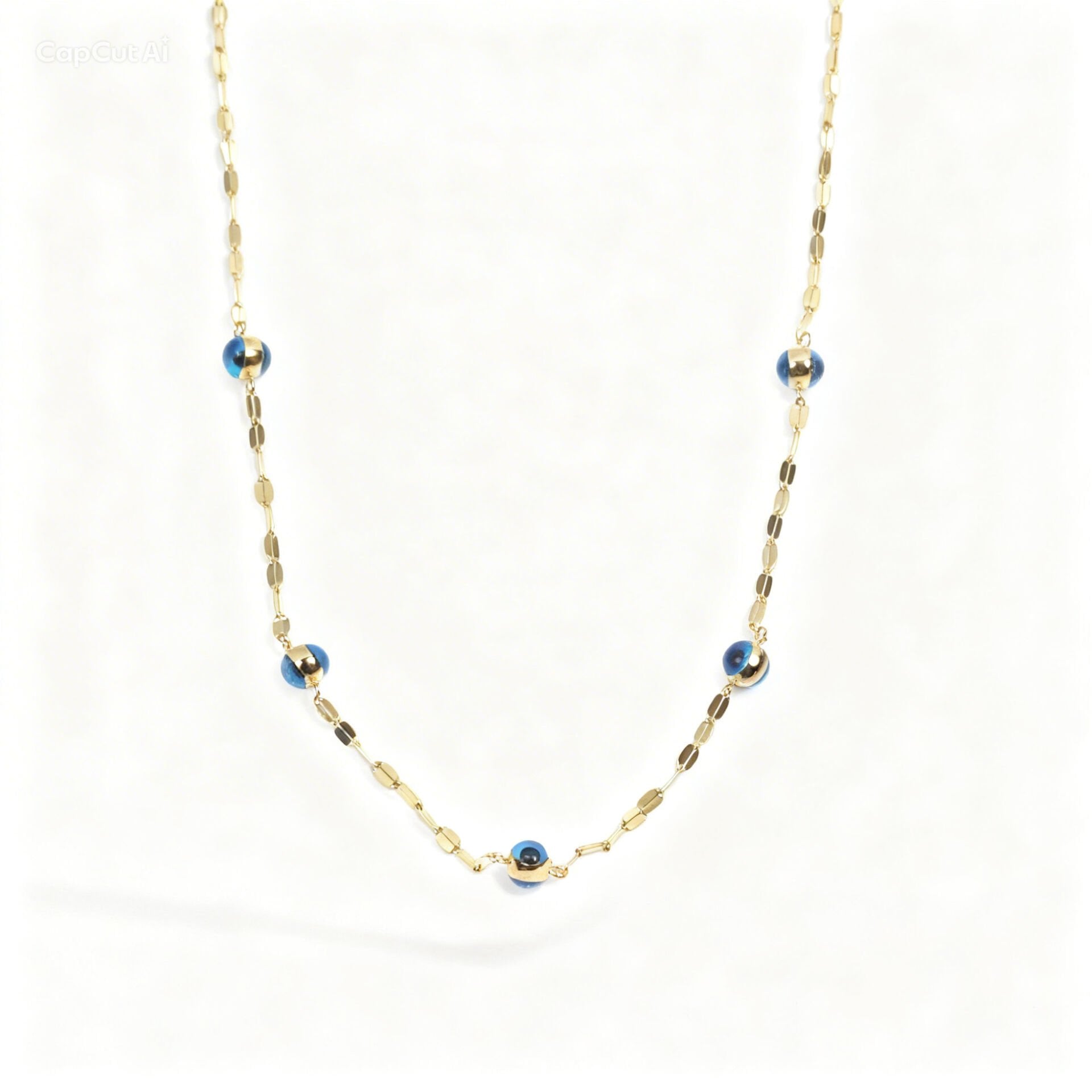 14 ayar nazar boncuklu altın kolye