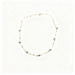 14 ayar nazar boncuklu altın kolye