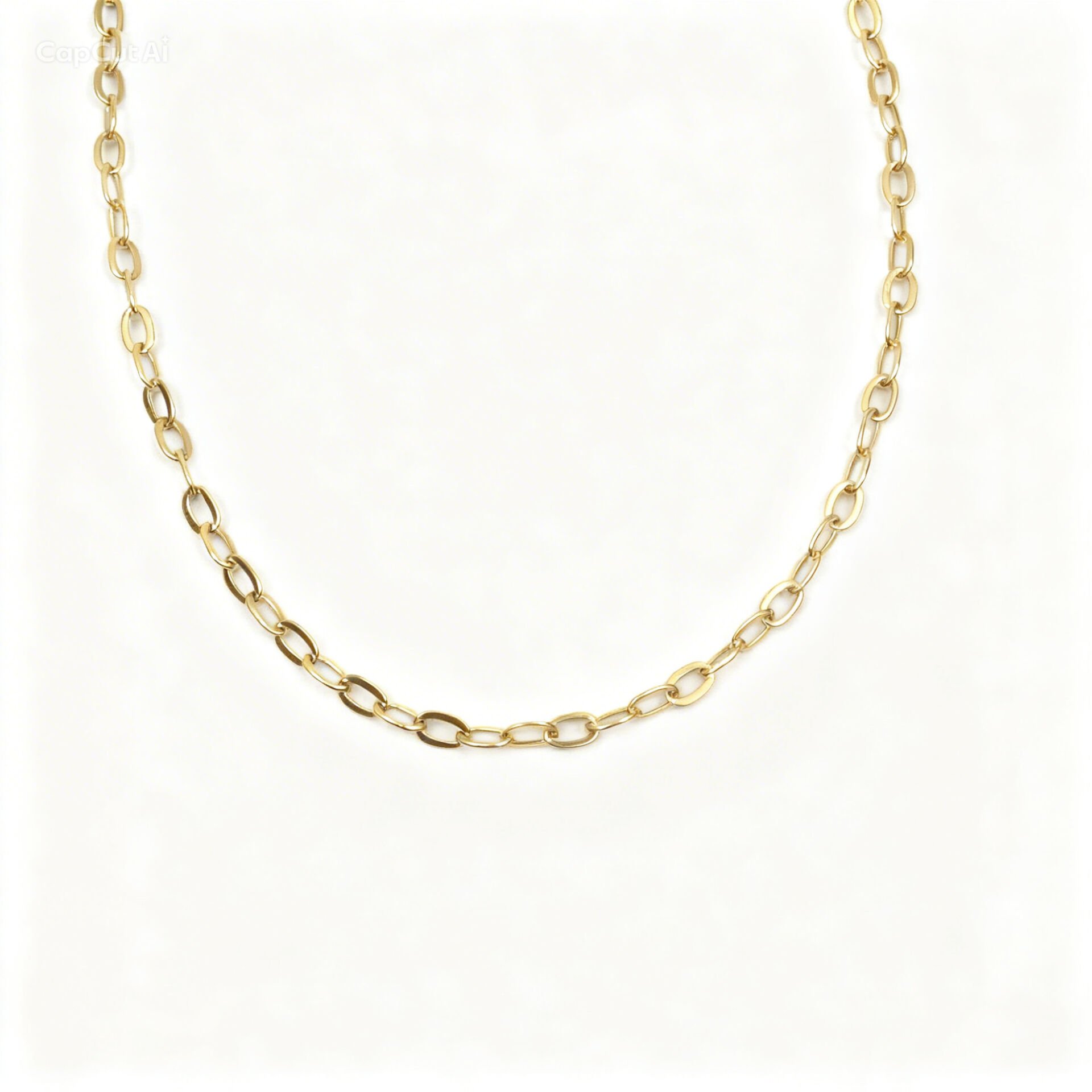 14 ayar oval halka zincir kolye