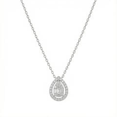 0.33 Karat Pırlanta Baget kolye