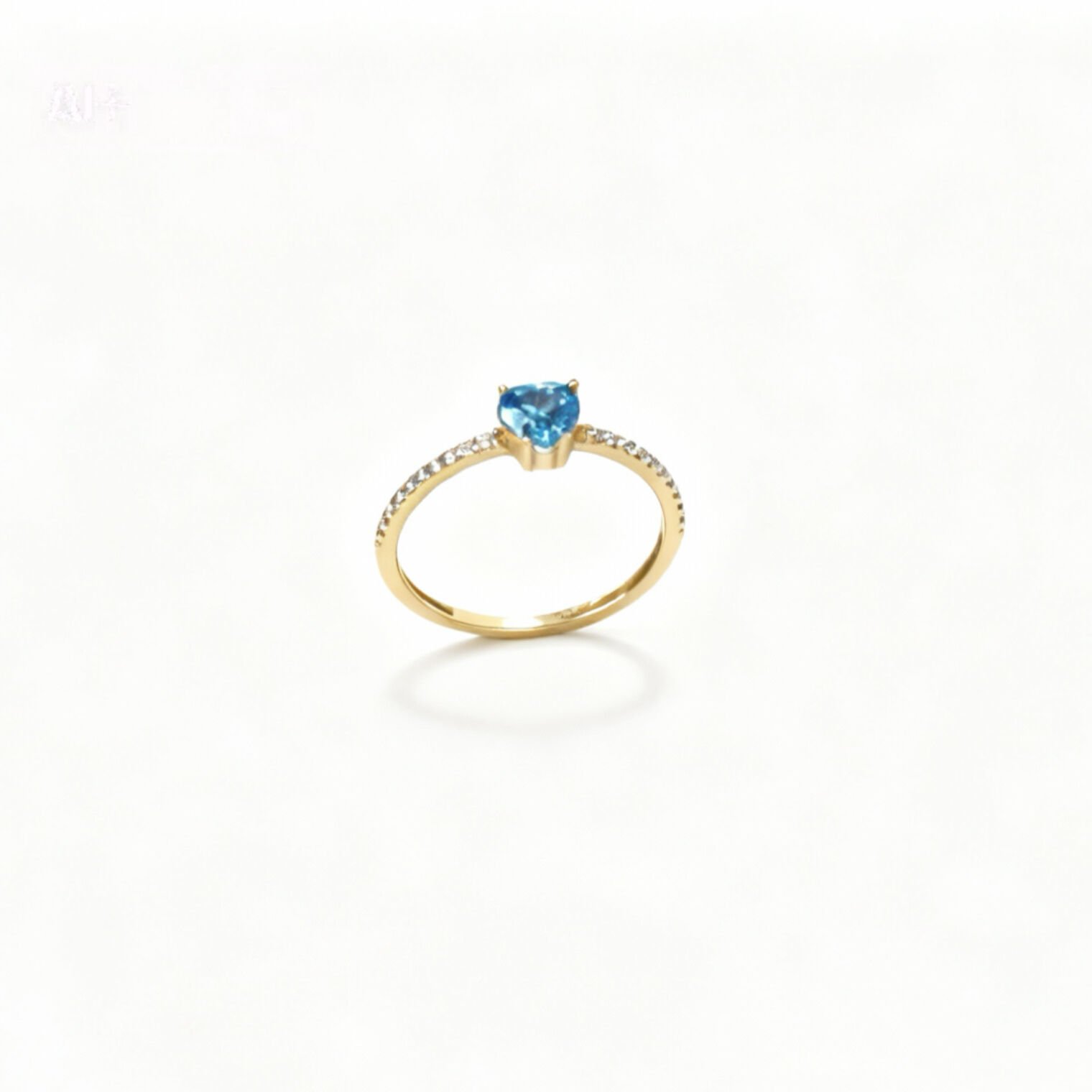 Turkuaz kalp taşlı yüzük