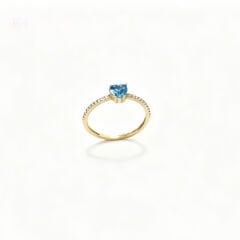 Turkuaz kalp taşlı yüzük