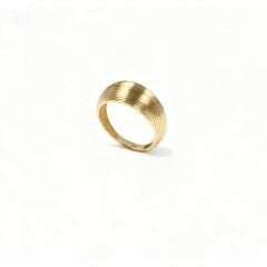 Altın Bombeli çizgili yüzük