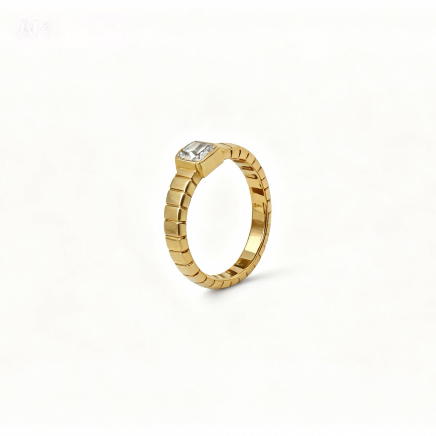 Tek baget taşlı altın yüzük