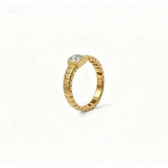 Tek baget taşlı altın yüzük