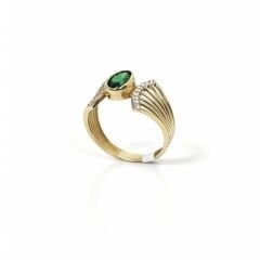Damla Yeşil Taşlı Yüzük