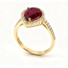 Oval Yakut Taşlı Yüzük