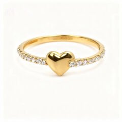 Taşlı Kalp Tasarım Yüzük