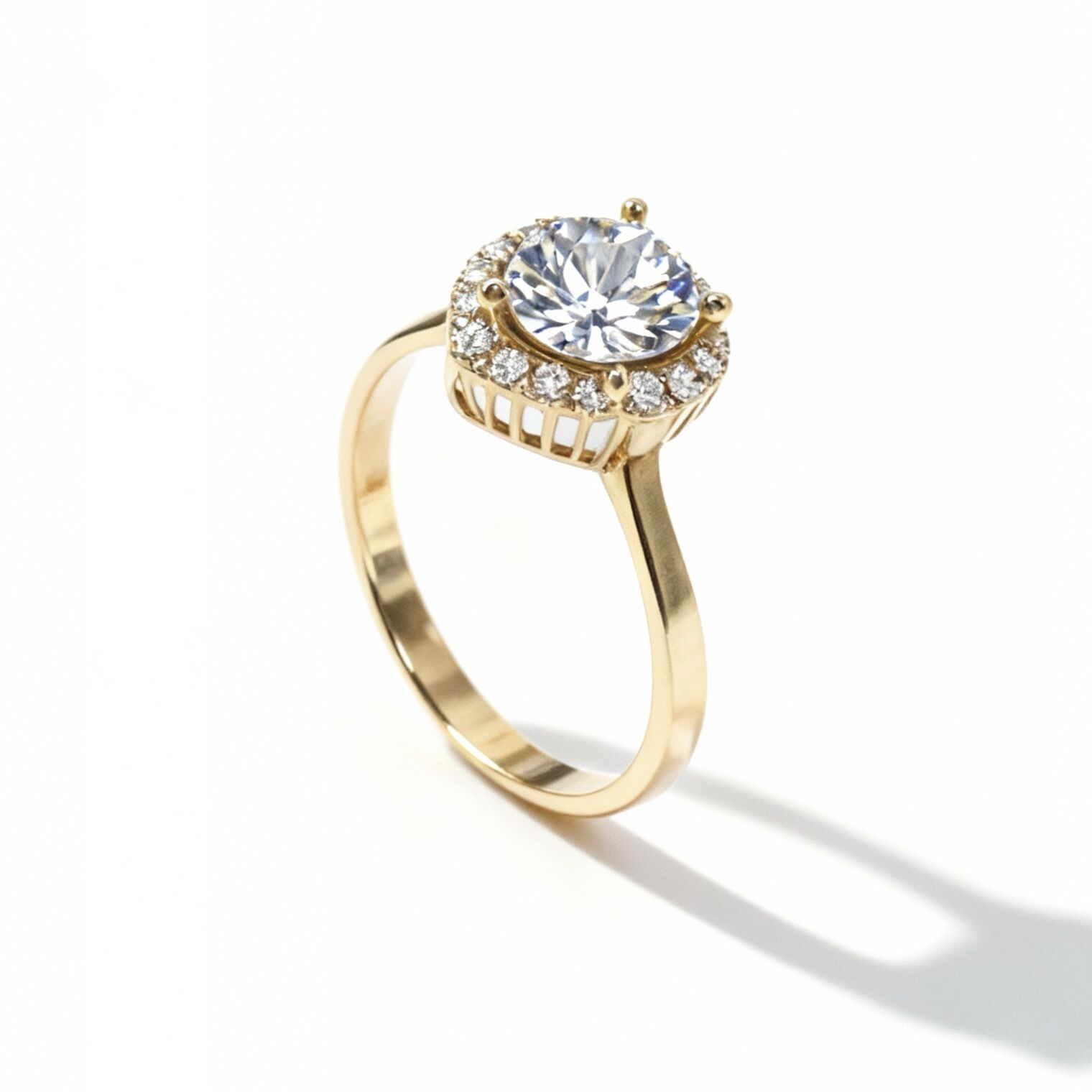 Altın Kalpli Baget Yüzük