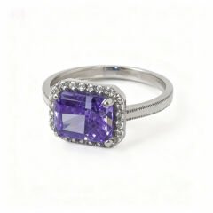 Ametist Taş Altın Yüzük