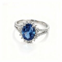 Mavi Safir Baget Yüzük