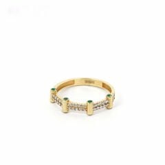 Yeşil Taşlı Yarımtur Yüzük