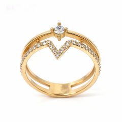 Taşlı Tasarım Altın Yüzük