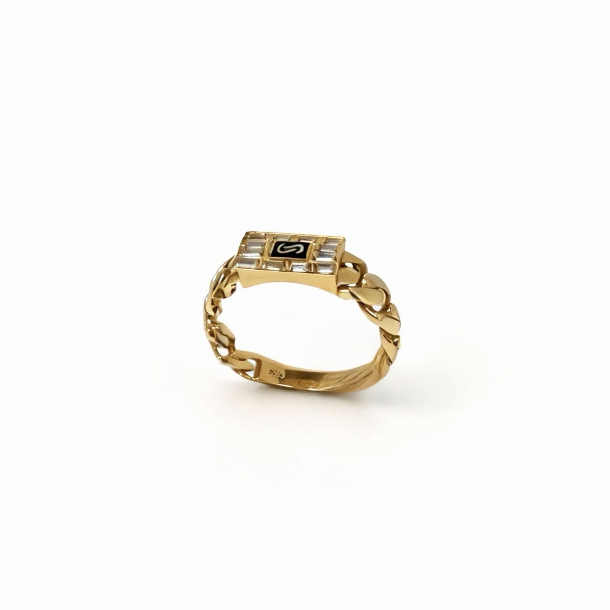 Monaco Chain Sarı Altın Yüzük