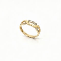 Altın Taşlı Zincir Yüzük