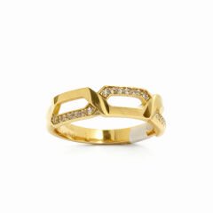 Altın Taşlı Zincir Yüzük