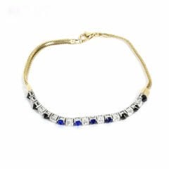 Altın Taşlı Safir Bileklik