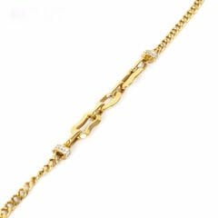 Altın Taşlı Zincir Tasarım Bileklik