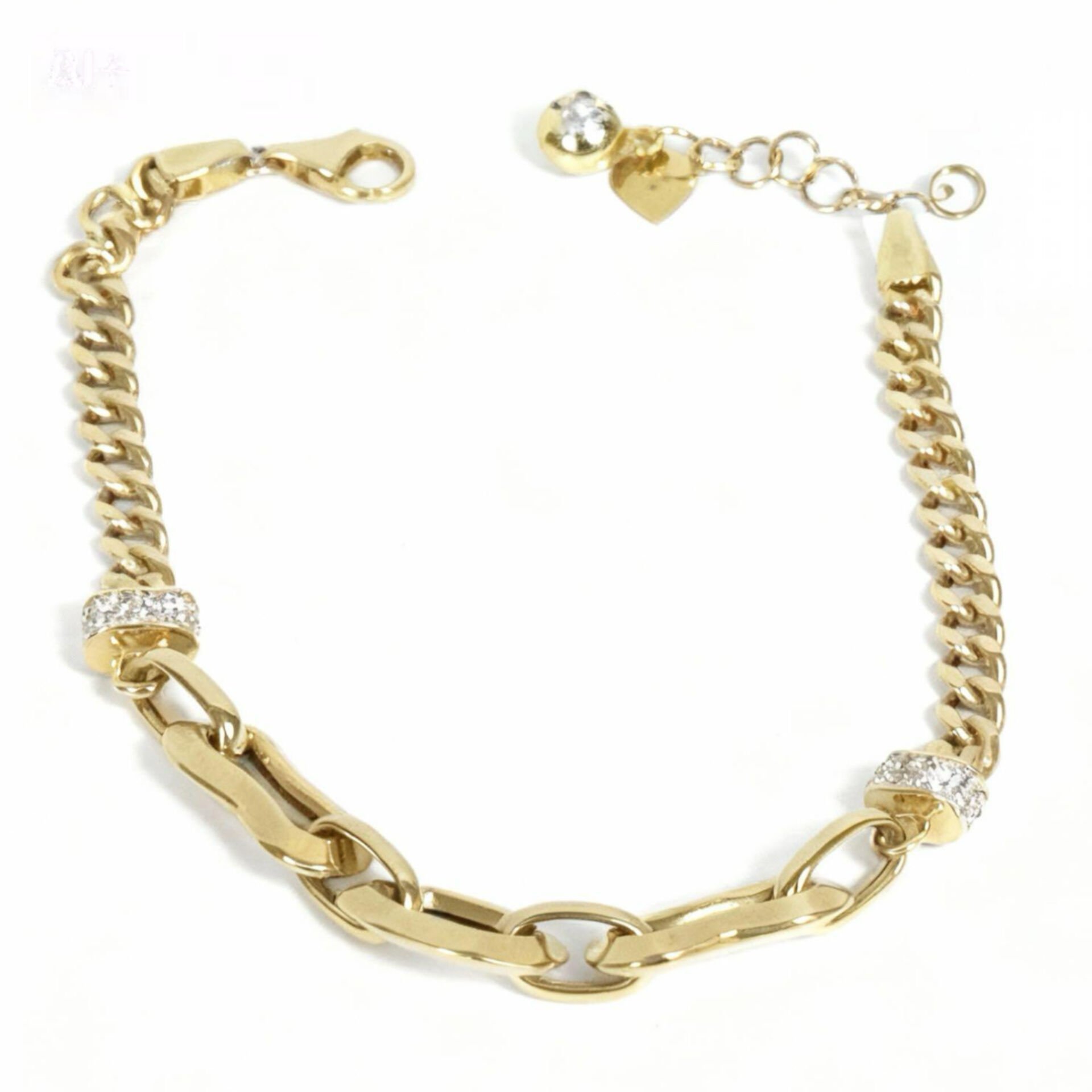 Altın Taşlı Zincir Tasarım Bileklik