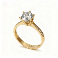 Altın Taşlı Tektaş yüzük