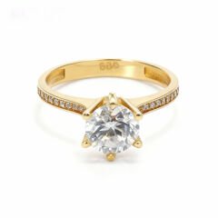 Altın Taşlı Tektaş yüzük