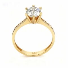 Altın Taşlı Tektaş yüzük