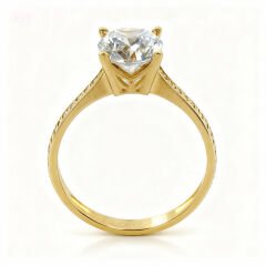 Altın Taşlı Tektaş Yüzük