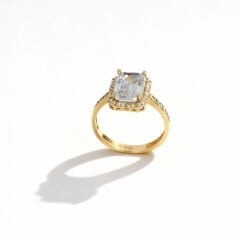 Altın Taşlı Baget Yüzük