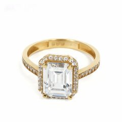 Altın Taşlı Baget Yüzük