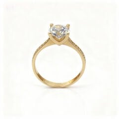 Altın Taşlı Tektaş Yüzük