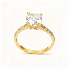 Altın Taşlı  Tektaş Yüzük