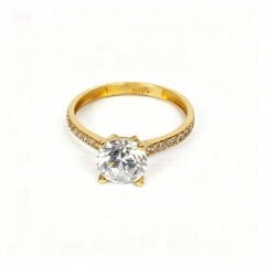 Altın Taşlı  Tektaş Yüzük