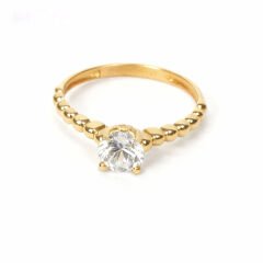 Altın Tasarım Tektaş Yüzük