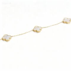 3 yonca motifli altın bileklik