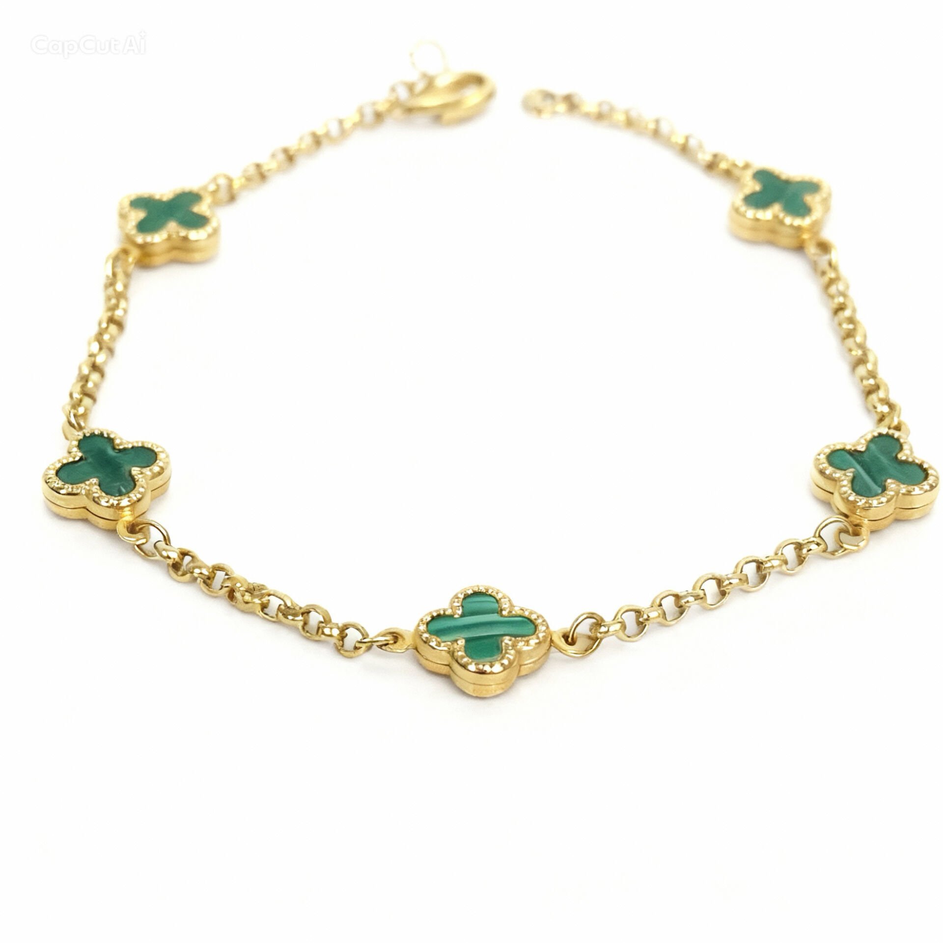 5 yonca motifli altın bileklik