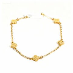 5 Motifli Altın Yonca Kolye