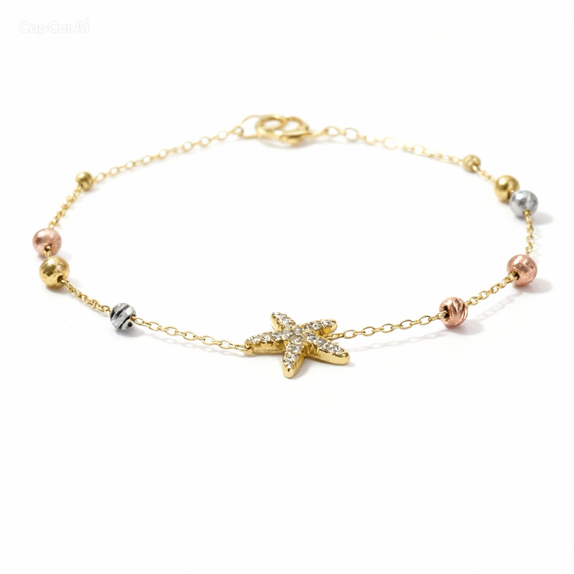 Deniz Yıldızı Figürlü Altın Bileklik