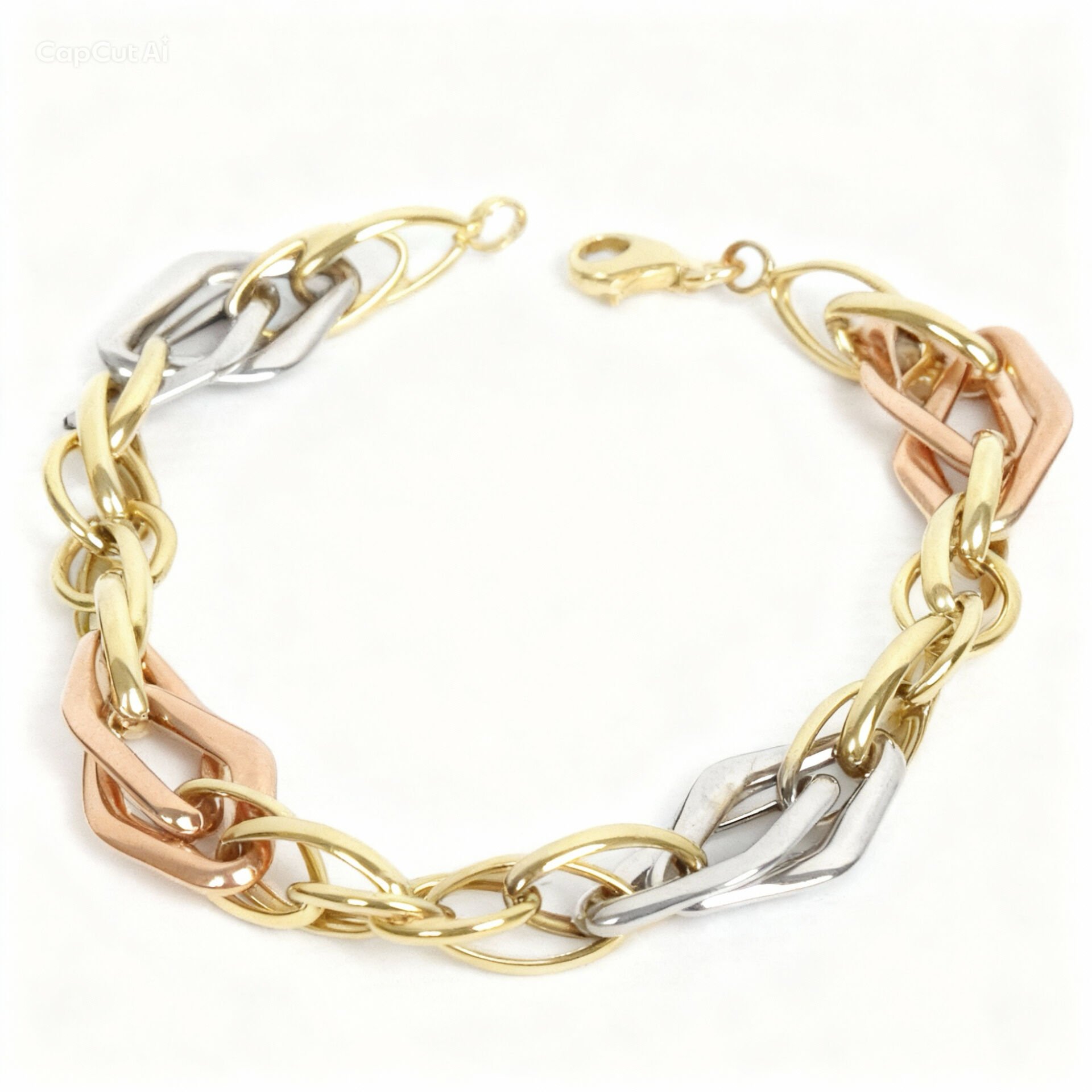 Çift Renk Altın Zincir Bileklik