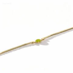 Renkli Taşlı Balıksırtı Zincir Bileklik