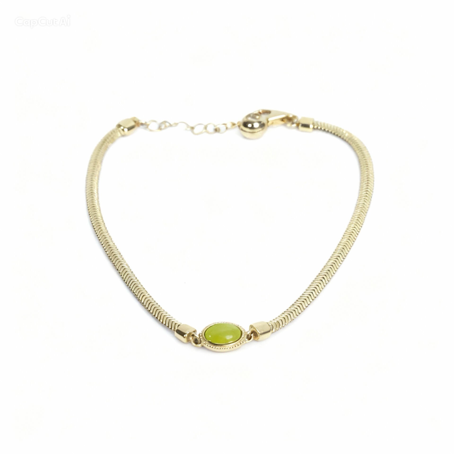 Renkli Taşlı Balıksırtı Zincir Bileklik