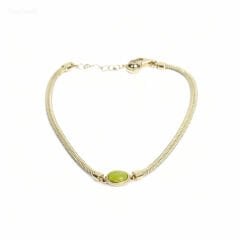 Renkli Taşlı Balıksırtı Zincir Bileklik