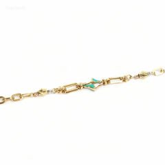 Turkuaz Mineli Altın Bileklik