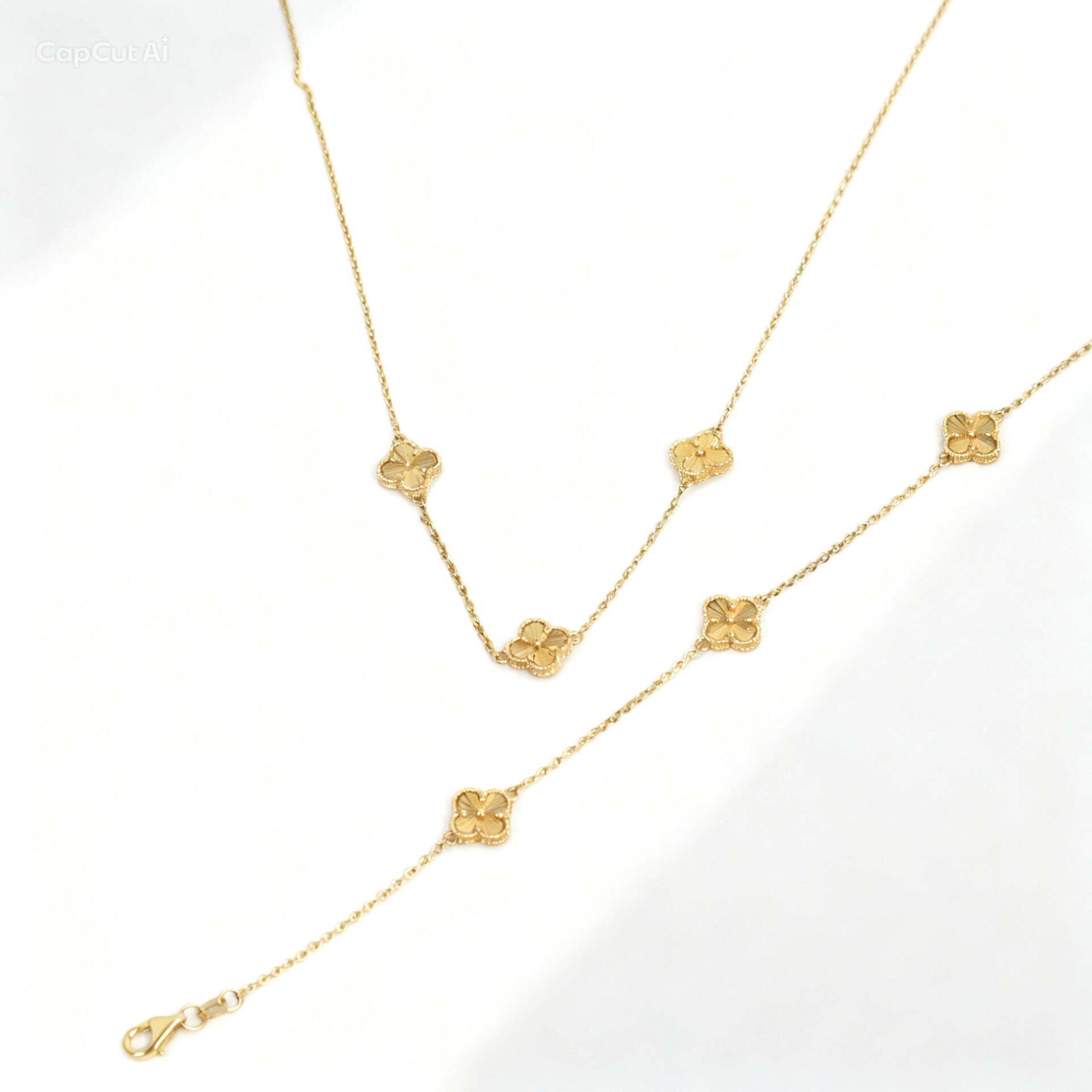 3 Yoncalı Altın Set